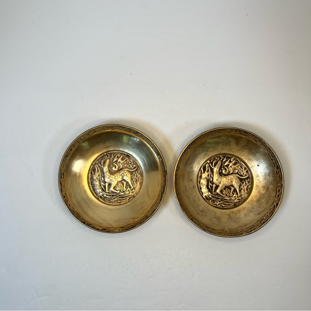 Gold Decorative Plates Trinket Dishes with Intricate Design Wilderness‎